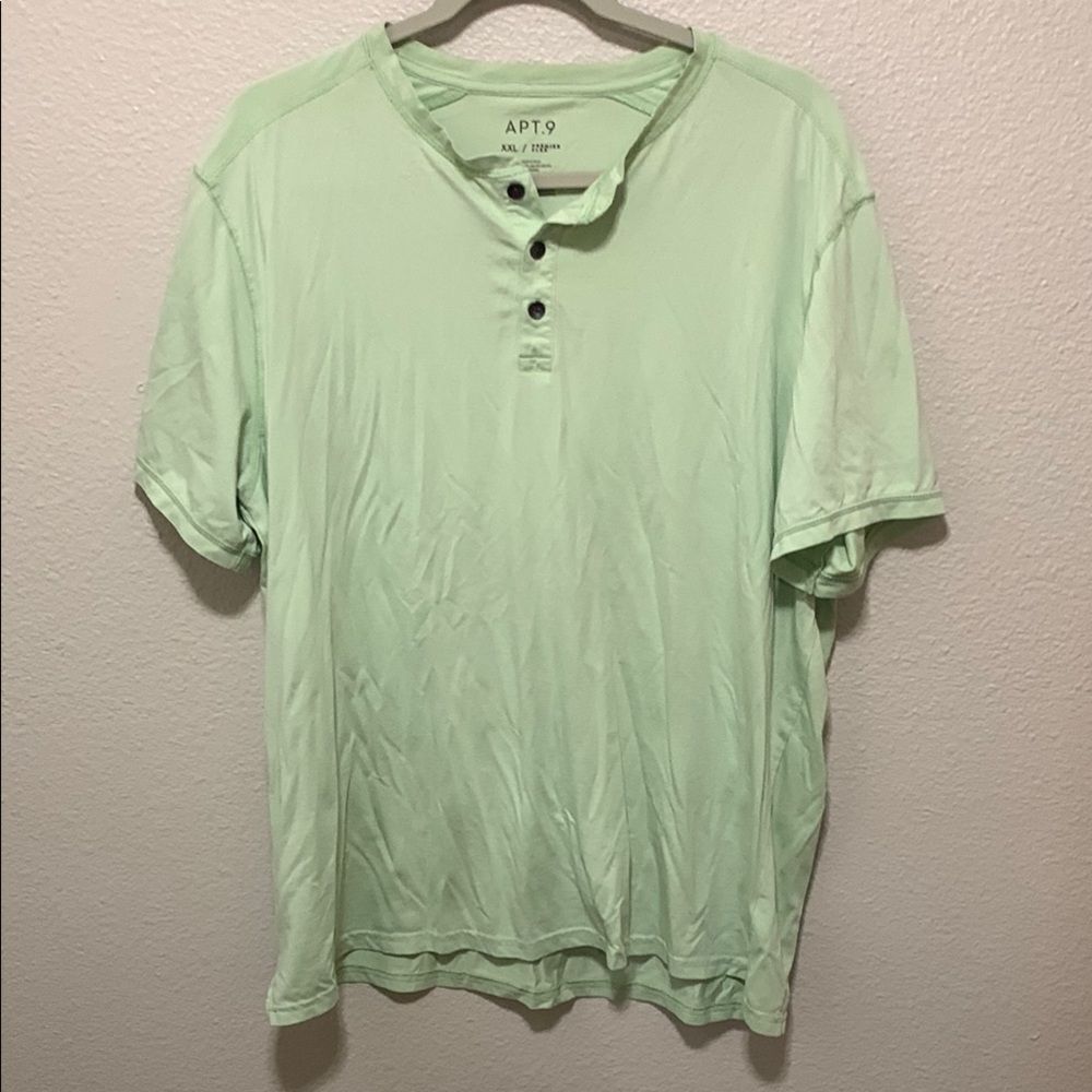 Apt. 9 Green Casual Button Down Shirt Relaxed Fit